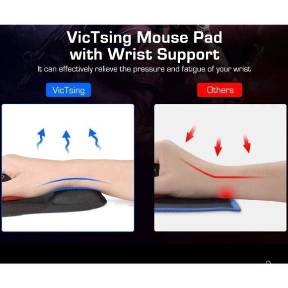 Ergonomic Mouse Pad With Gel Wrist Rest Support US07 VicTsing - Picture 9 of 10